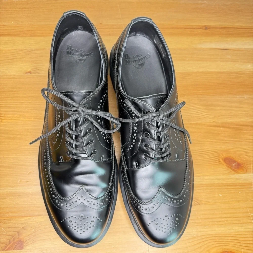 DR MARTENS 3989 Mono Brogue Lace Up Black Oxford Leather Shoes Men’s US13 EU47
